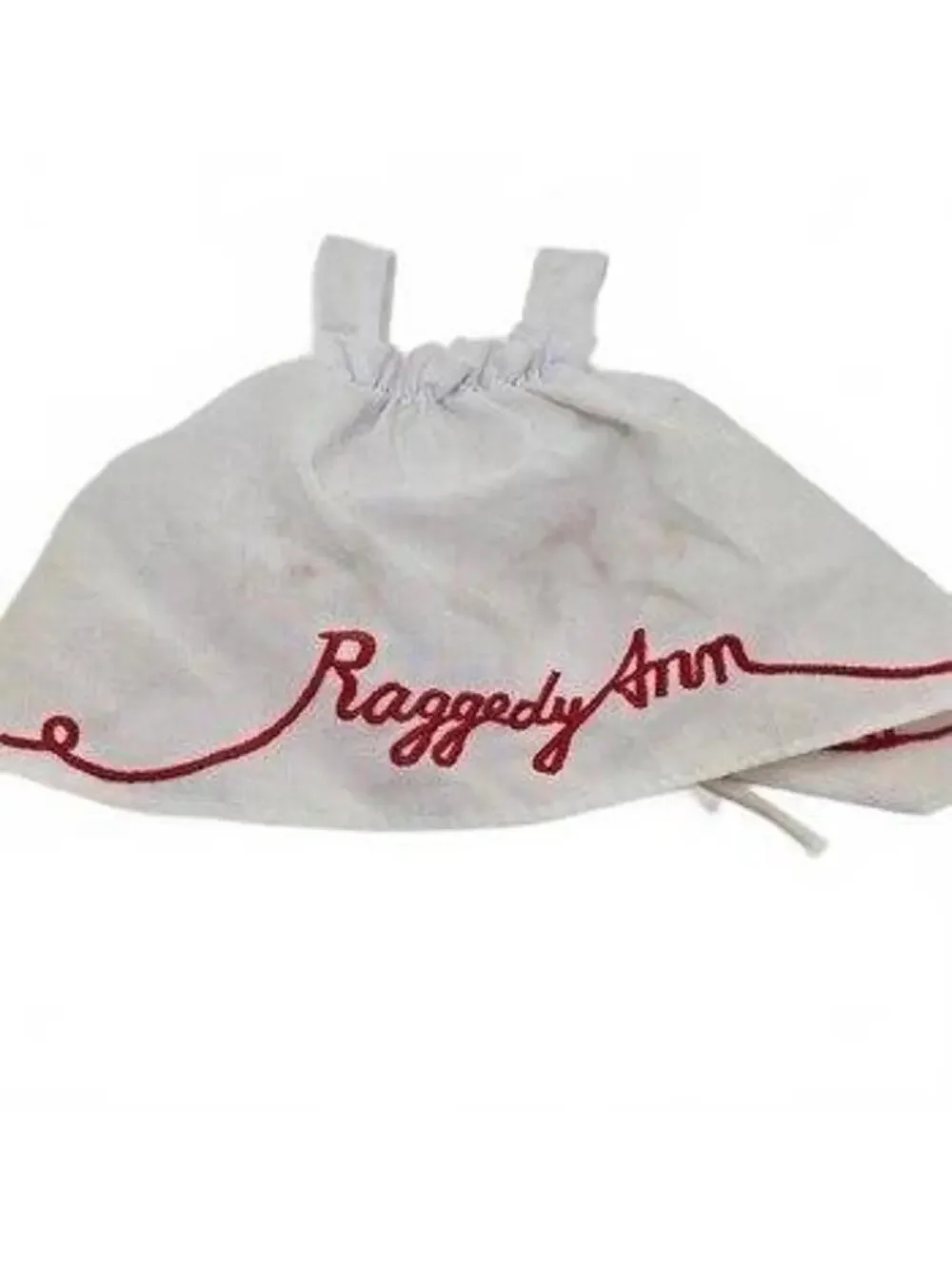 Vintage Raggedy Ann Doll Clothing Set White Dress & Embroidered Apron Pinafore
